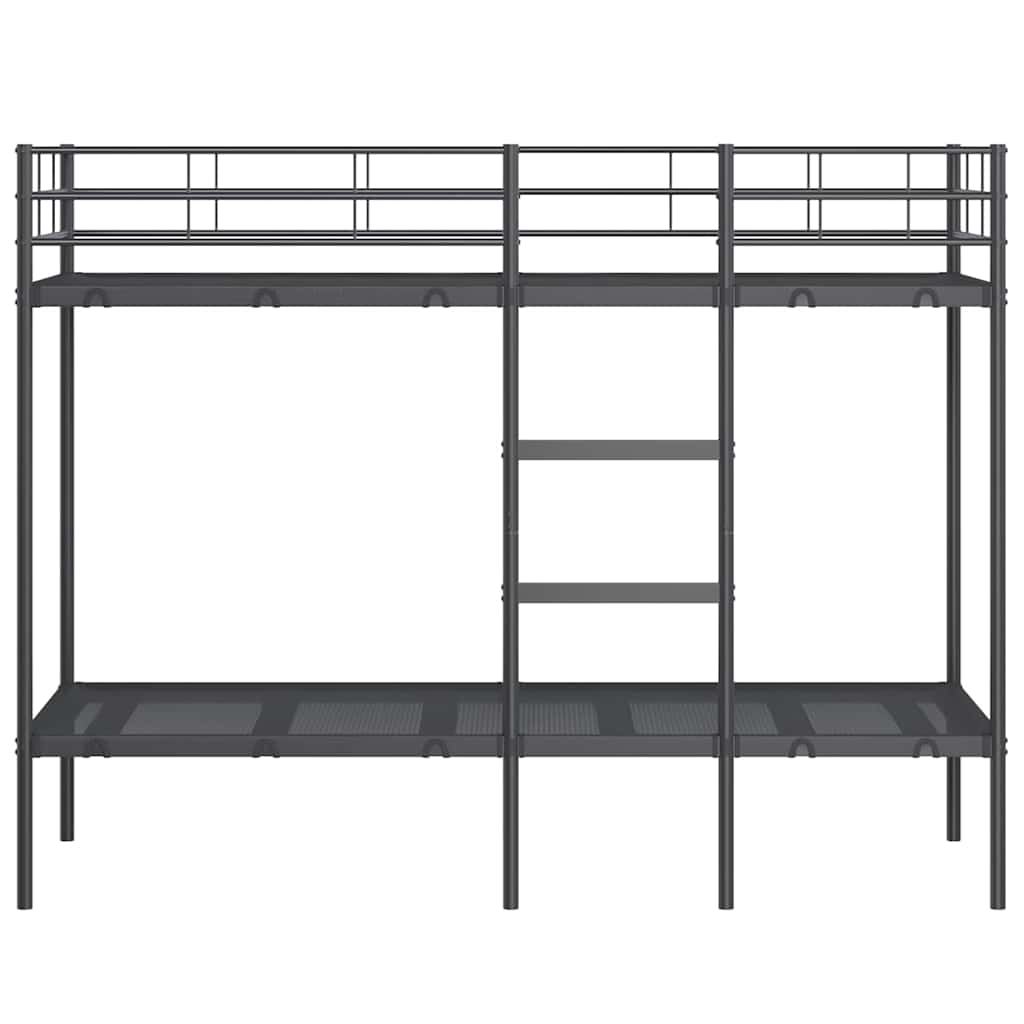 Køyeseng uten madrass svart 80x200 cm stål