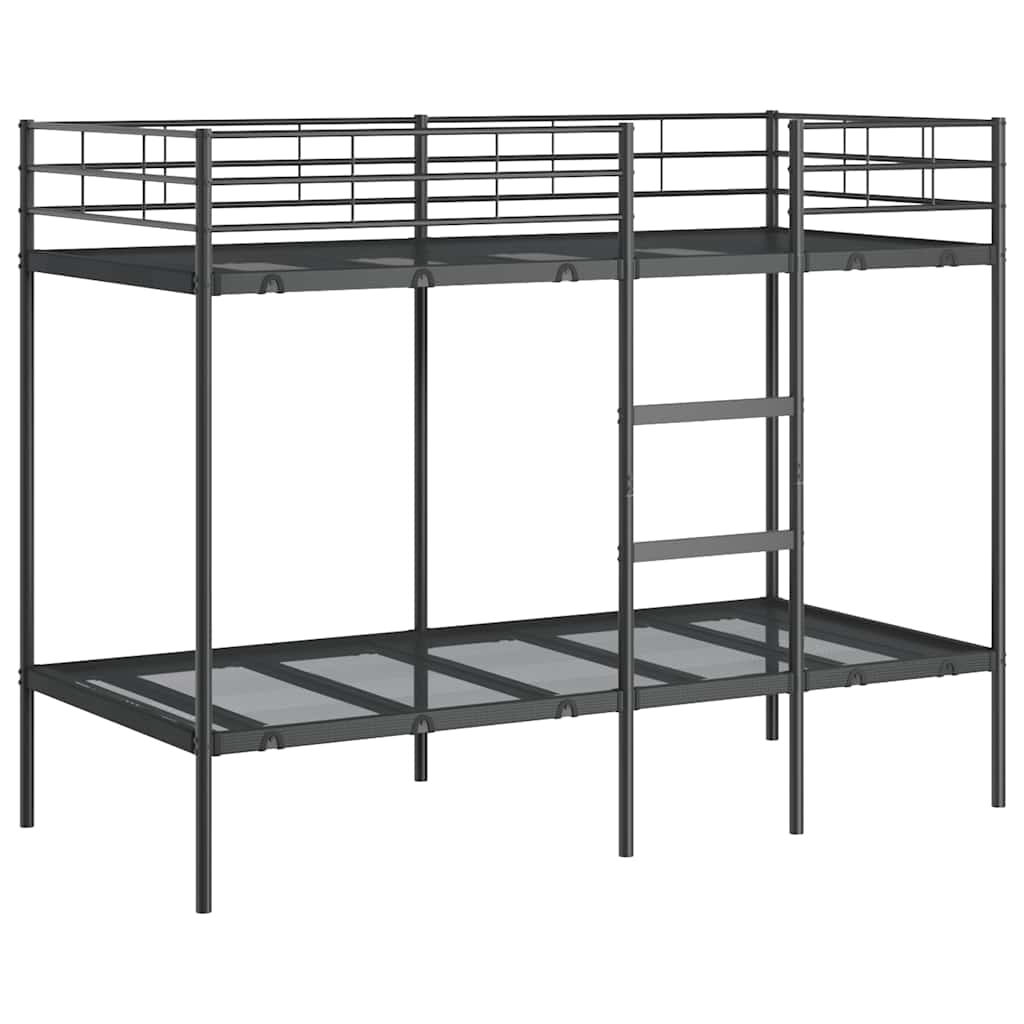 Køyeseng uten madrass svart 90x200 cm stål