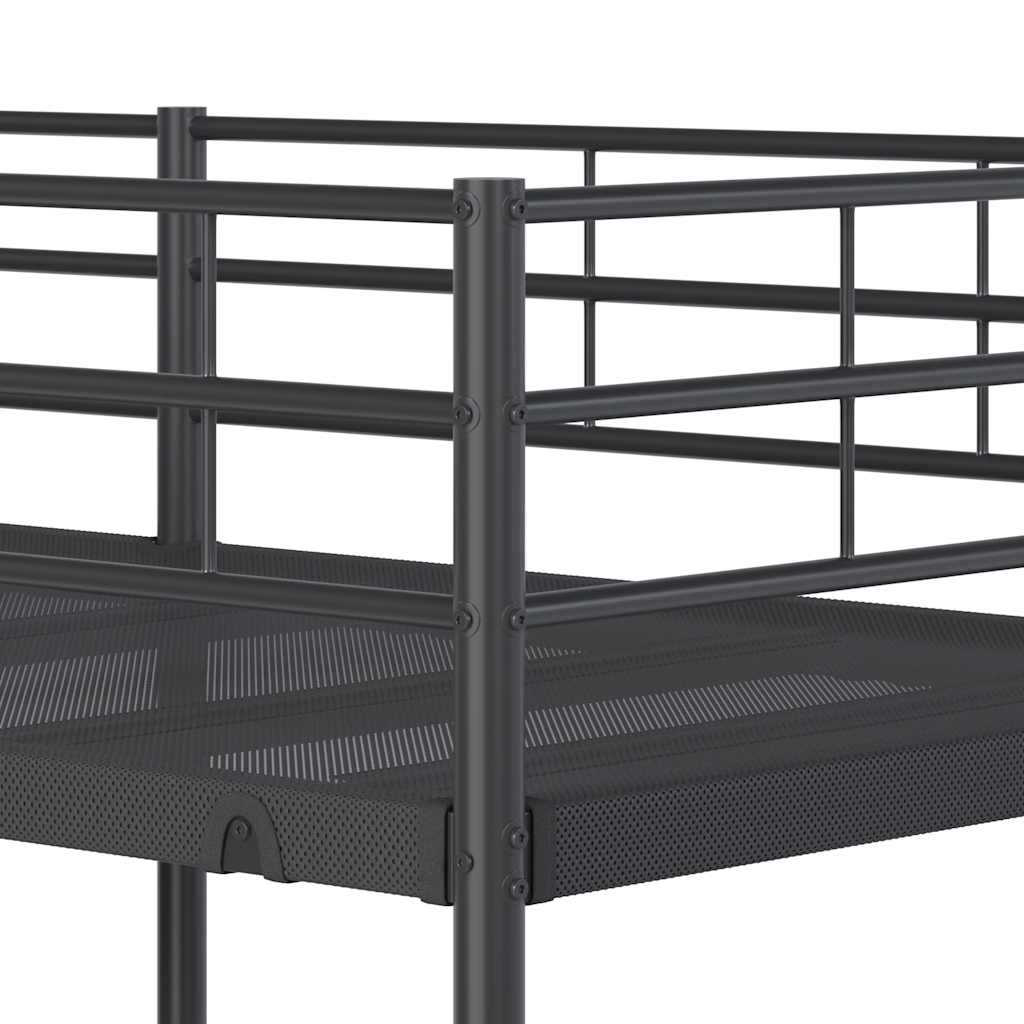 Køyeseng uten madrass svart 100x200 cm stål