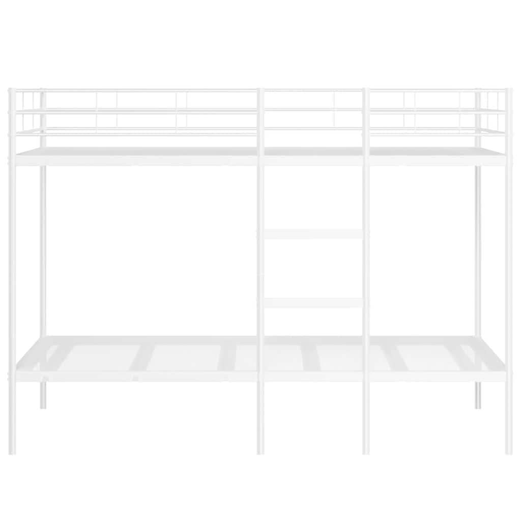 Køyeseng uten madrass hvit 100x200 cm stål