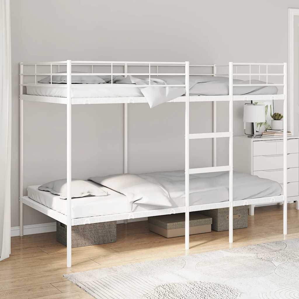 Køyeseng uten madrass hvit 100x200 cm stål