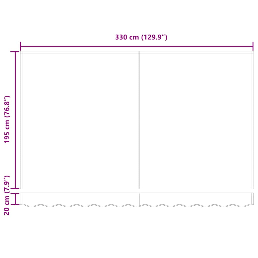 Reserveduk til markise Beige 330 x 195 cm Polyester