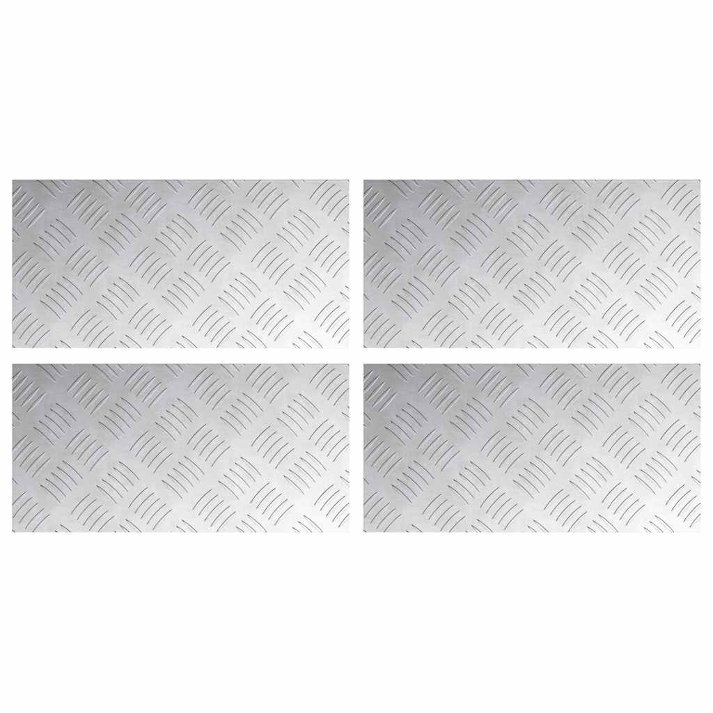 Trinn Rektangulær 4 pcs sølv 40 x 20 cm Aluminium