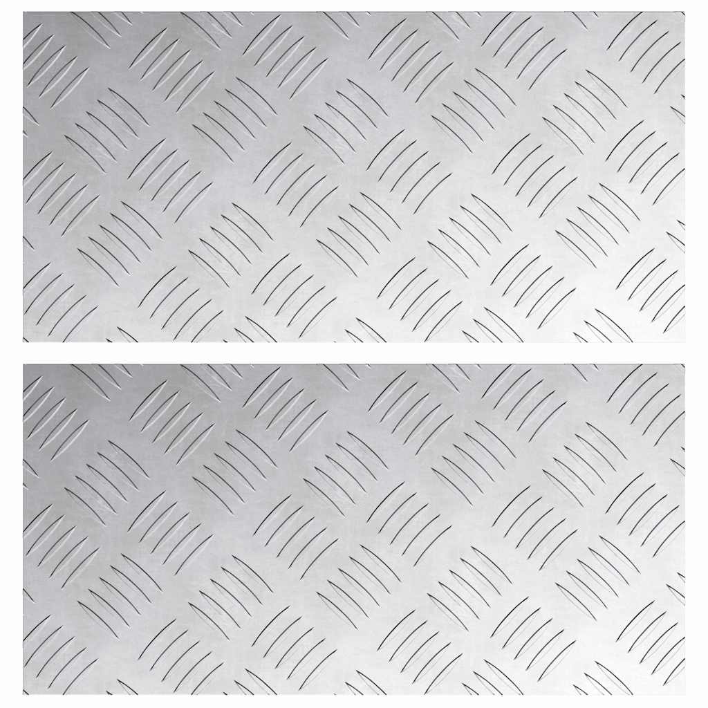 Trinn Rektangulær 2 pcs sølv 40 x 20 cm Aluminium