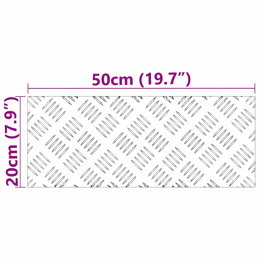 Trinn Rektangulær 4 pcs sølv 50 x 20 cm Aluminium