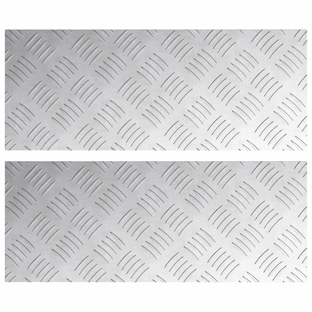 Trinn Rektangulær 2 pcs sølv 50 x 20 cm Aluminium