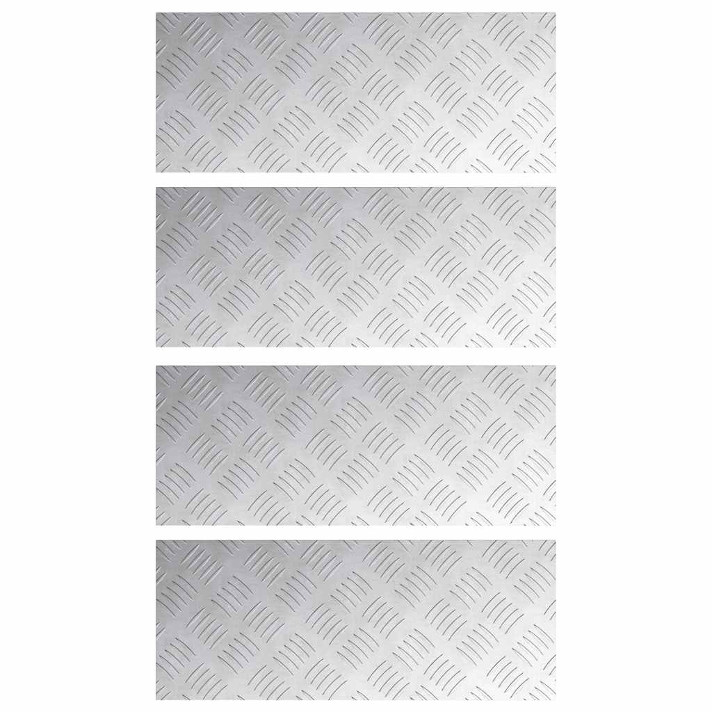 Trinn Rektangulær 4 pcs sølv 50 x 20 cm Aluminium