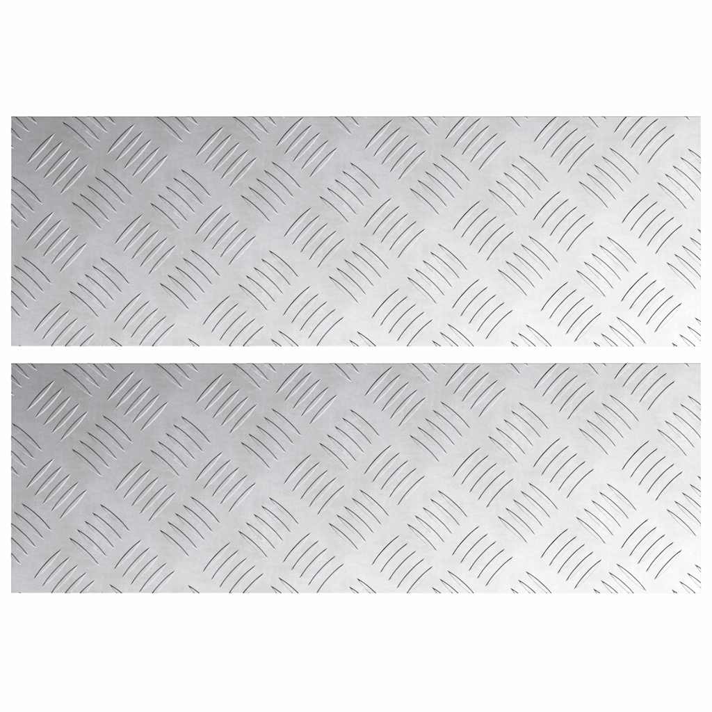 Trinn Rektangulær 2 pcs sølv 60 x 20 cm Aluminium