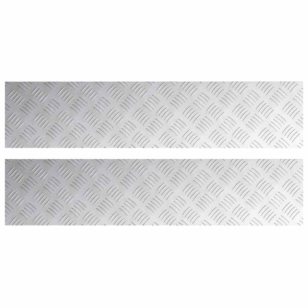 Trinn Rektangulær 2 pcs sølv 90 x 20 cm Aluminium