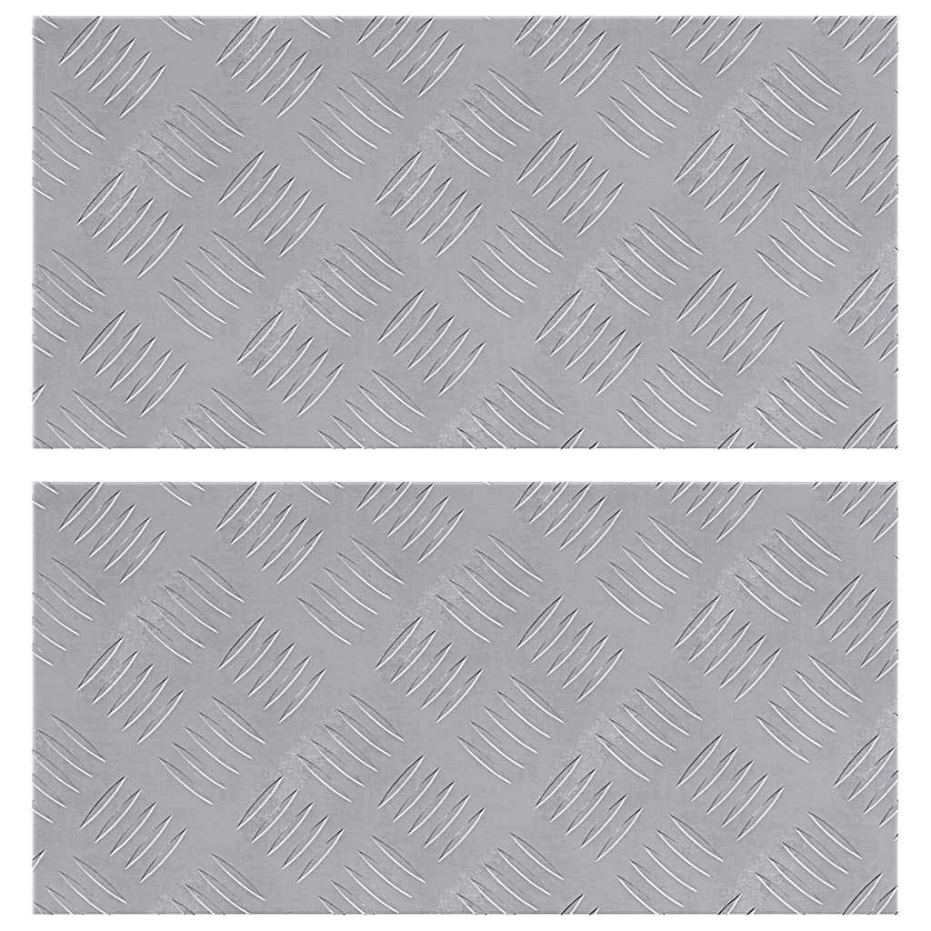 Trinn Rektangulær 2 pcs sølv 50 x 25 cm Aluminium