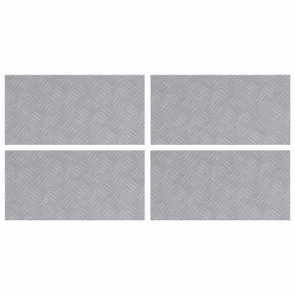 Trinn Rektangulær 4 pcs sølv 50 x 25 cm Aluminium