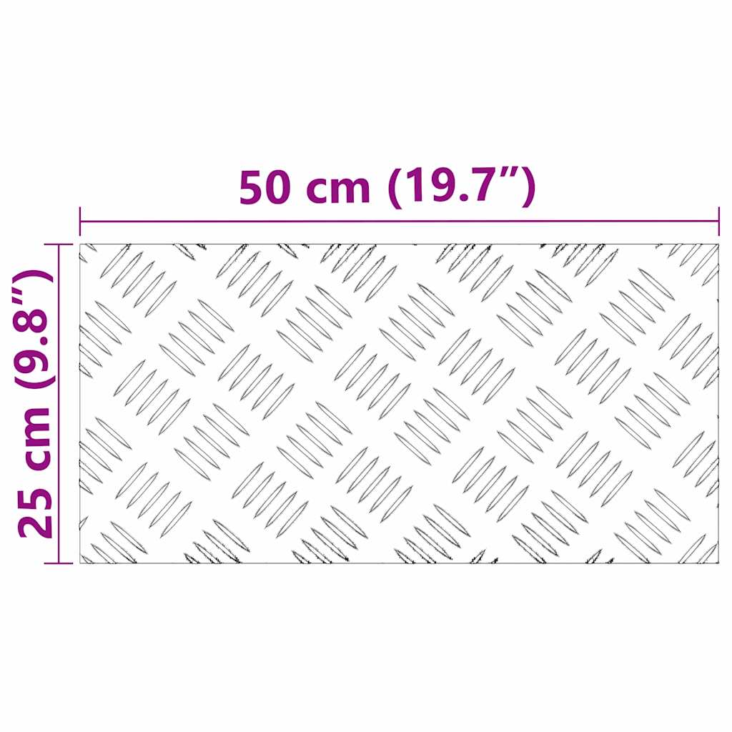 Trinn Rektangulær 4 pcs sølv 50 x 25 cm Aluminium