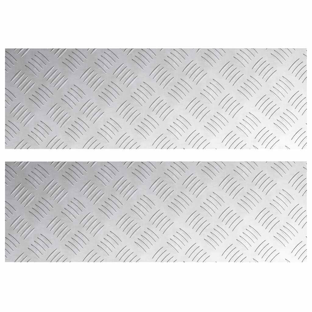 Trinn Rektangulær 2 pcs sølv 75 x 25 cm Aluminium