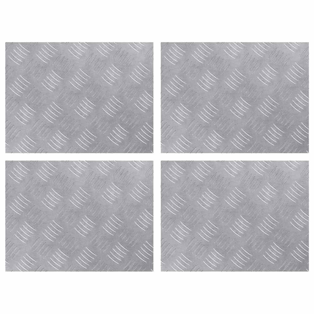 Trinn Rektangulær 4 pcs sølv 40 x 30 cm Aluminium