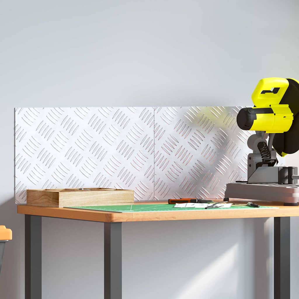 Trinn 2 stk. 50 x 30 cm sølv Aluminium Rektangulær