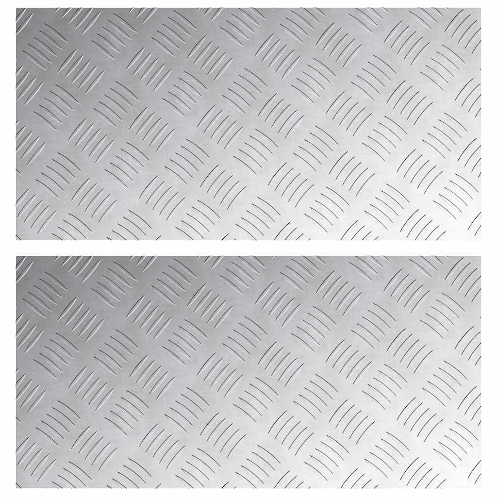 Trinn Rektangulær 2 pcs sølv 60 x 30 cm Aluminium