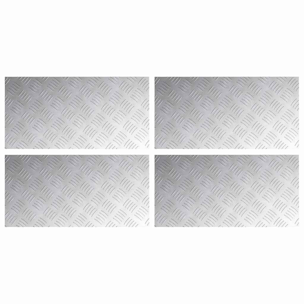 Trinn Rektangulær 4 pcs sølv 60 x 30 cm Aluminium
