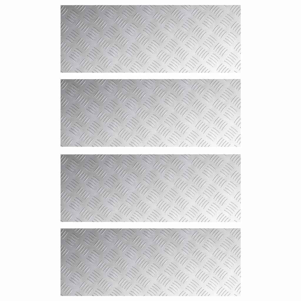 Trinn Rektangulær 4 pcs sølv 80 x 30 cm Aluminium