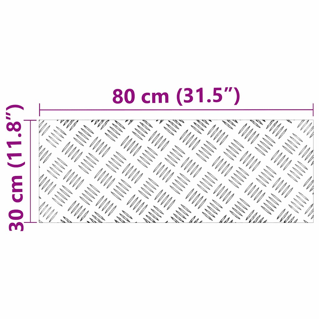Trinn Rektangulær 4 pcs sølv 80 x 30 cm Aluminium