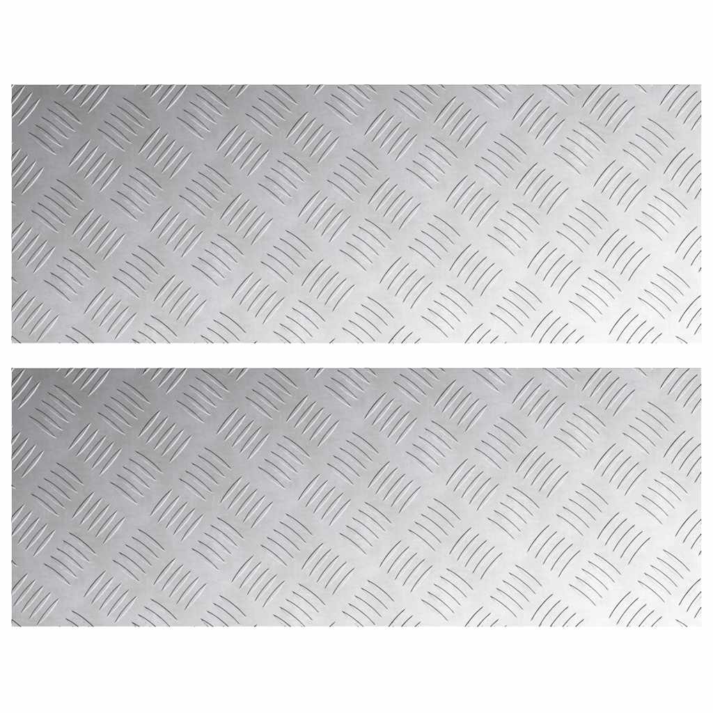 Trinn Rektangulær 2 pcs sølv 80 x 30 cm Aluminium