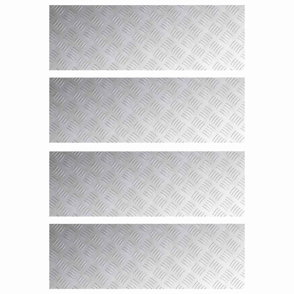 Trinn Rektangulær 4 pcs sølv 90 x 30 cm Aluminium