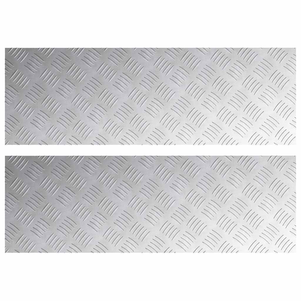 Trinn Rektangulær 2 pcs sølv 90 x 30 cm Aluminium