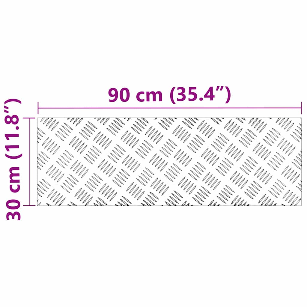 Trinn Rektangulær 4 pcs sølv 90 x 30 cm Aluminium