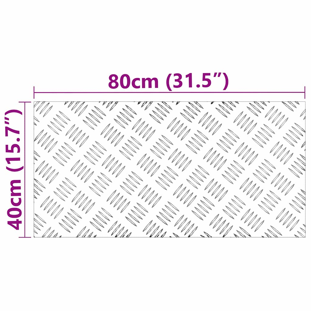 Trinn Rektangulær 2 pcs sølv 80 x 40 cm Aluminium
