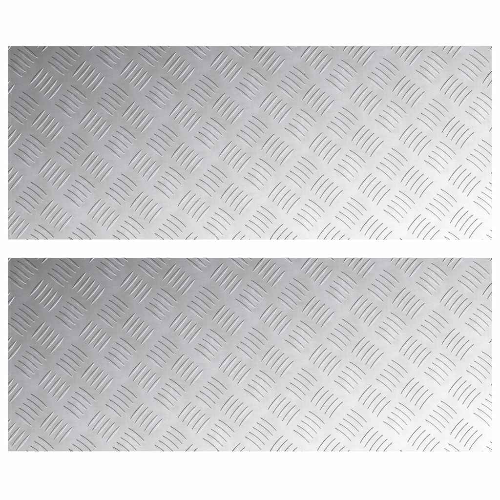 Trinn Rektangulær 2 pcs sølv 100 x 40 cm Aluminium