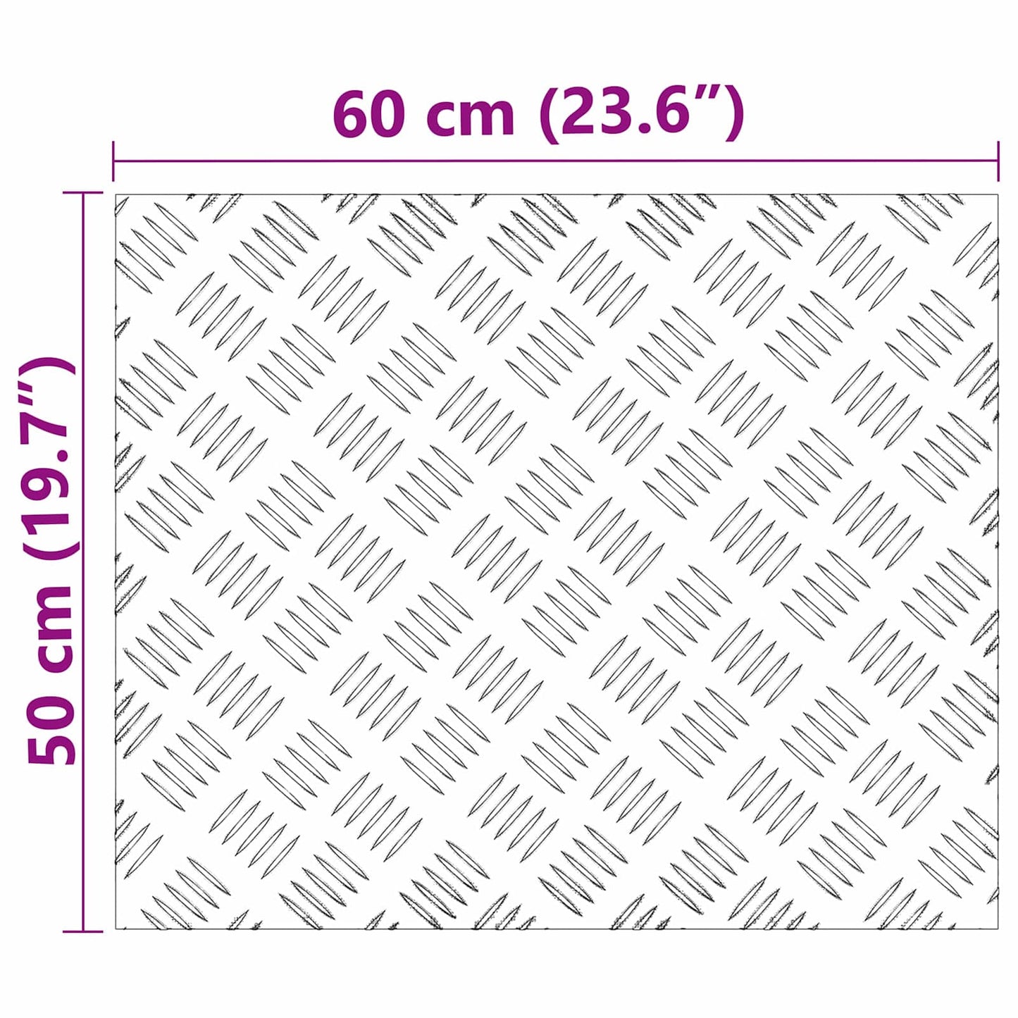 Trinn Rektangulær 4 pcs sølv 60 x 50 cm Aluminium