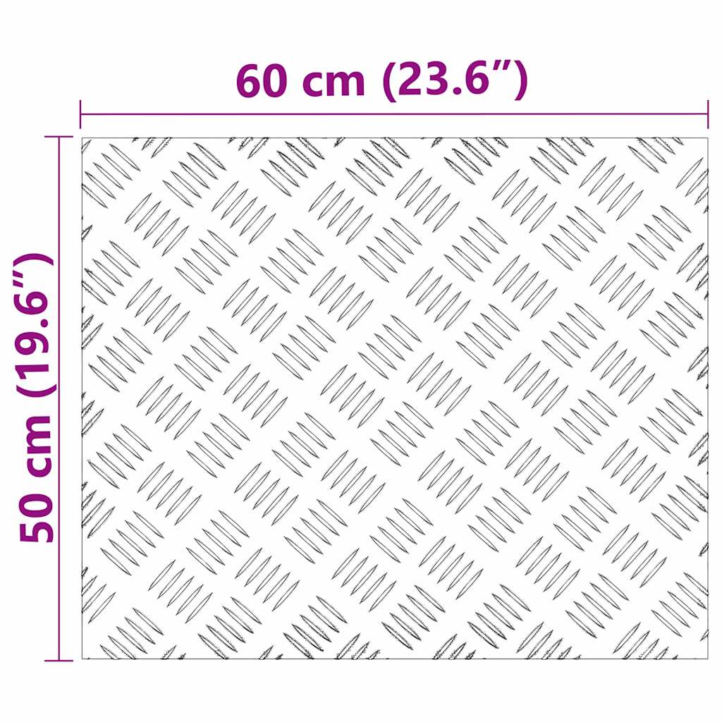 Trinn Rektangulær 2 pcs sølv 60 x 50 cm Aluminium