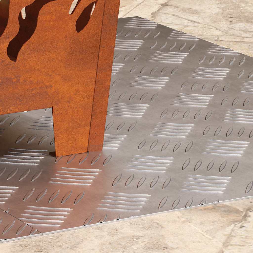 Trinn Rektangulær 2 pcs sølv 70 x 50 cm Aluminium