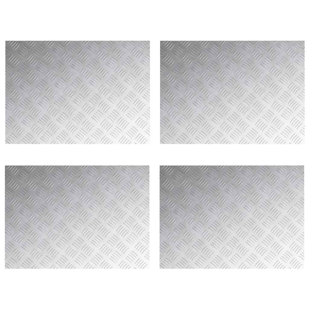Trinn Rektangulær 4 pcs sølv 70 x 50 cm Aluminium