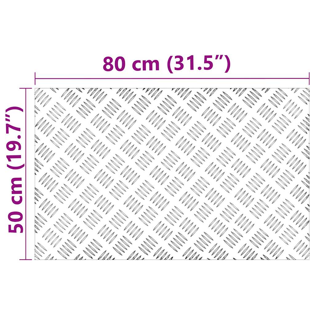 Trinn Rektangulær 4 pcs sølv 80 x 50 cm Aluminium