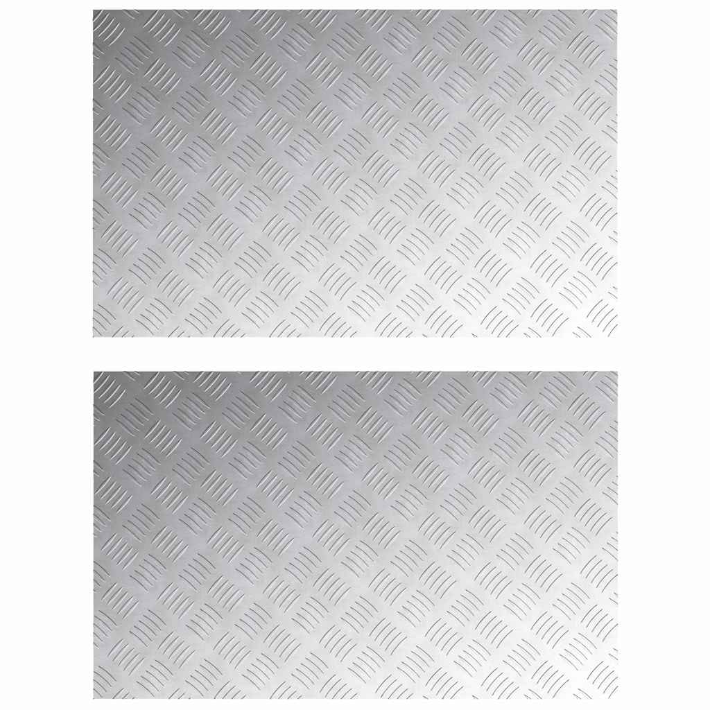 Trinn Rektangulær 2 pcs sølv 80 x 50 cm Aluminium