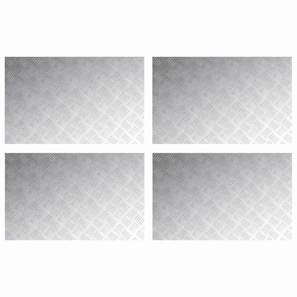 Trinn Rektangulær 4 pcs sølv 80 x 50 cm Aluminium