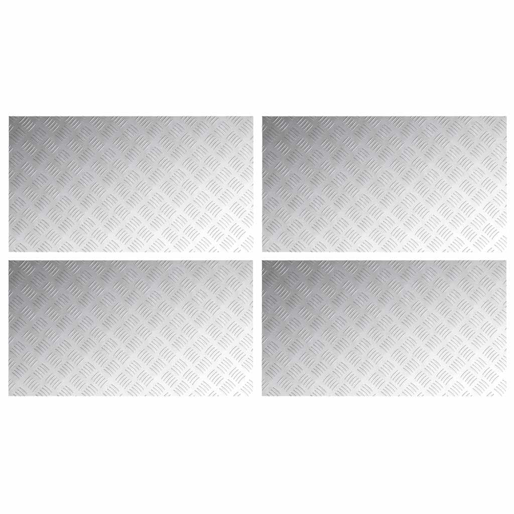 Trinn Rektangulær 4 pcs sølv 90 x 50 cm Aluminium