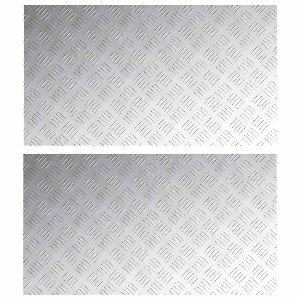 Trinn Rektangulær 2 pcs sølv 90 x 50 cm Aluminium