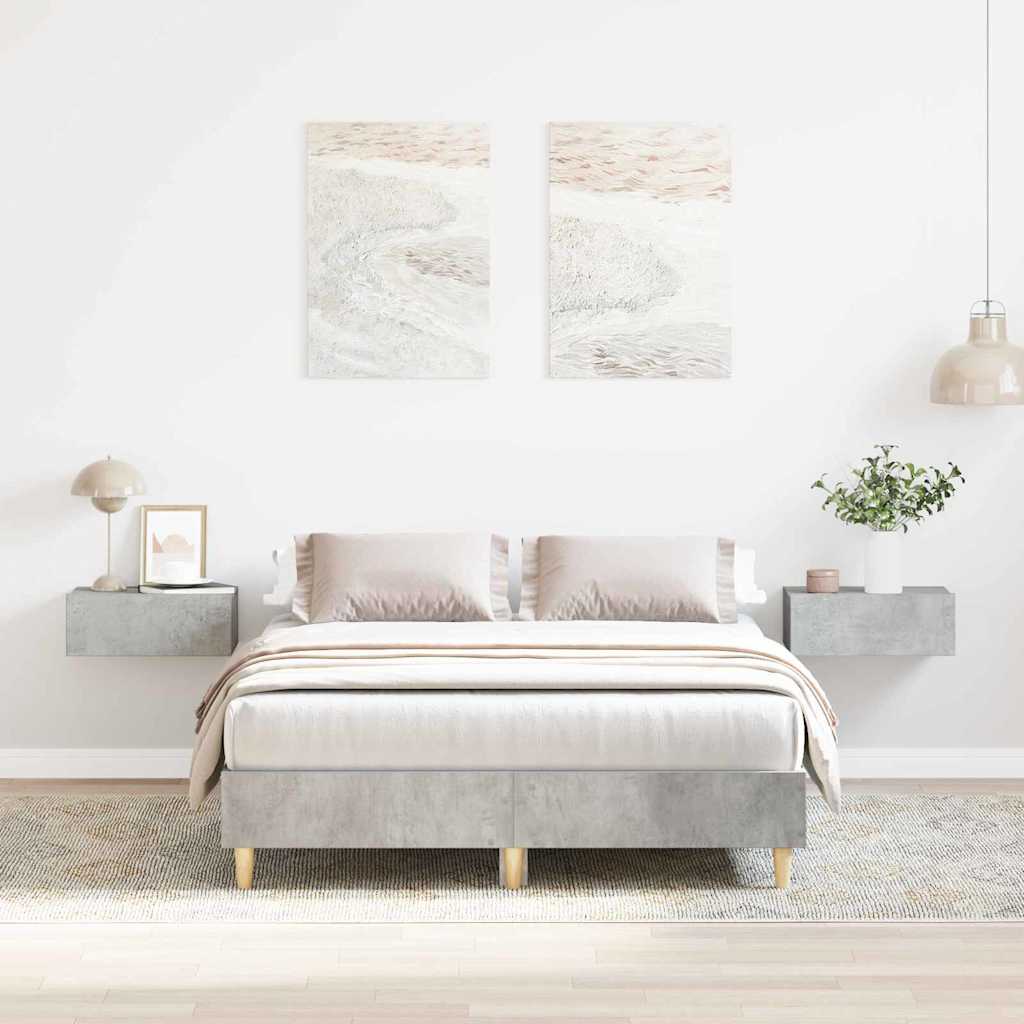 Sengestamme Betonggrå 193 x 123 x 25 cm Konstruert tre