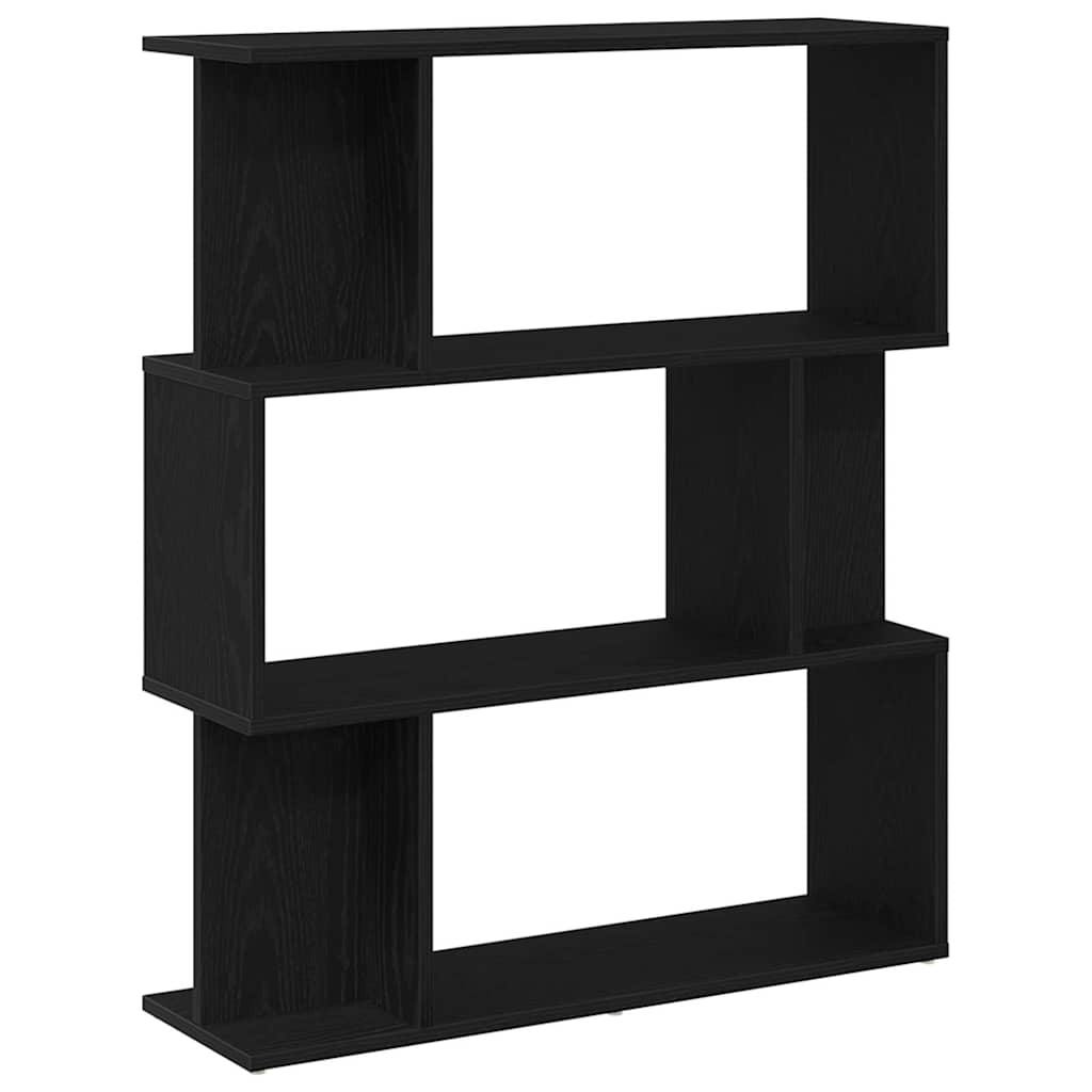 Bokhylle svart eik 80x24x96 cm konstruert tre