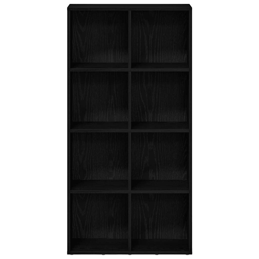 Bokhylle svart eik 66x30x130 cm konstruert tre