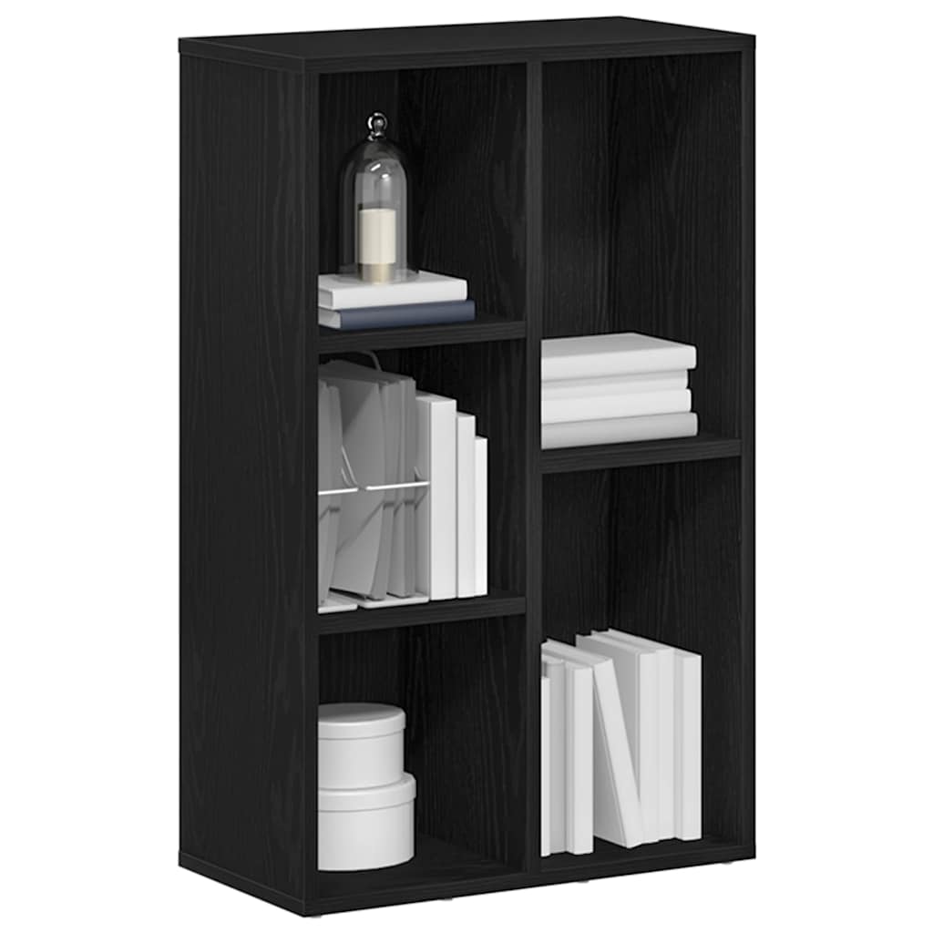 Bokhylle svart eik 50x25x80 cm konstruert tre