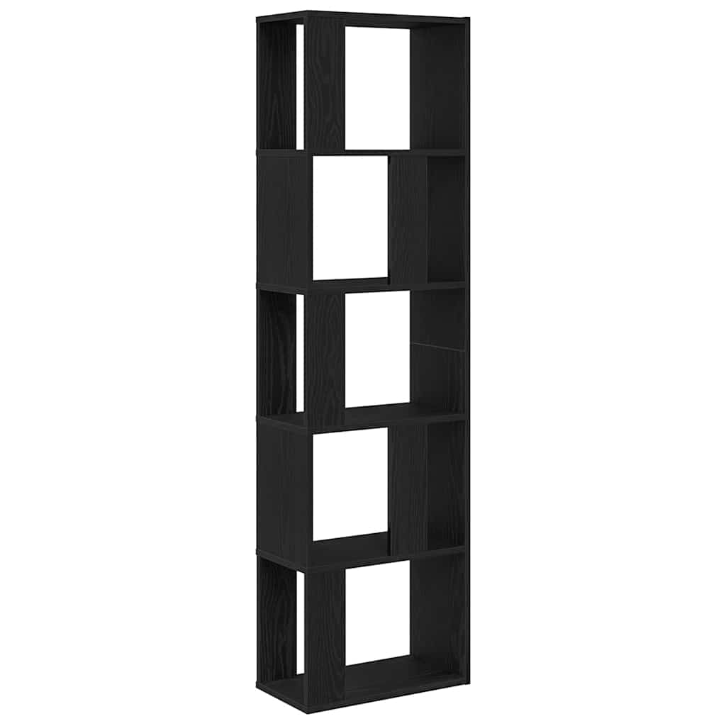 Bokskap/romdeler svart eik 45x24x159 cm konstruert tre