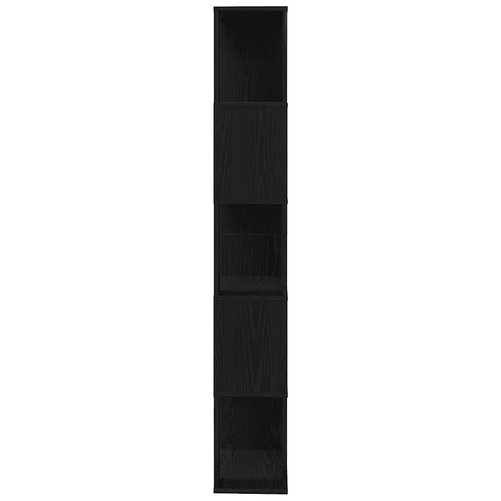 Bokskap/romdeler svart eik 45x24x159 cm konstruert tre