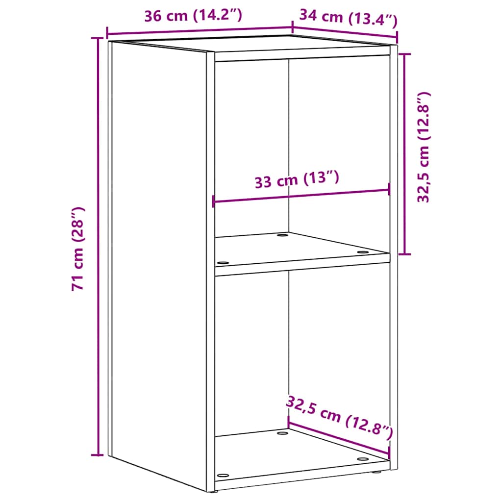 LP Oppbevaringsboks svart eik 71x34x36 cm konstruert tre