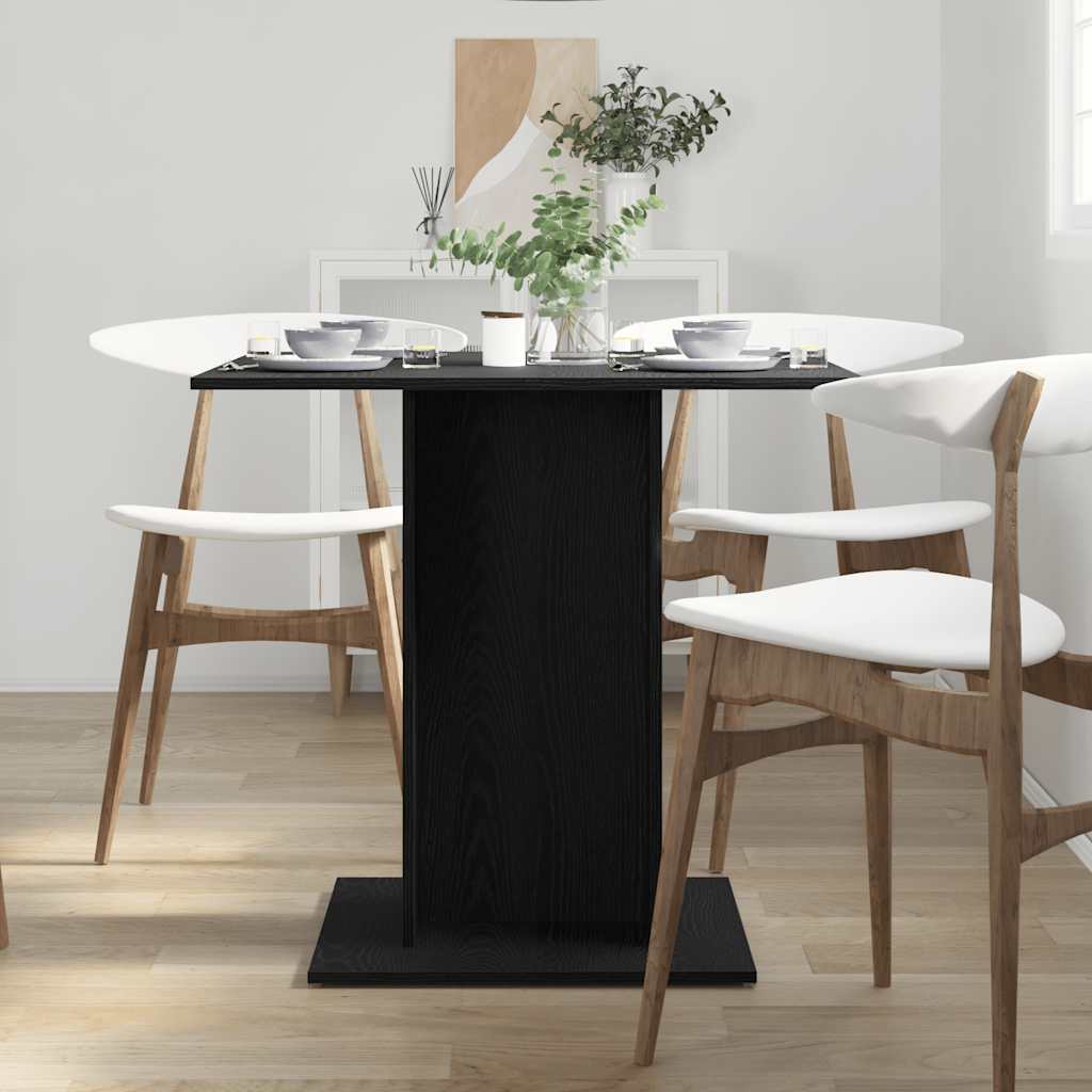 Spisebord svart eik 80x80x75 cm konstruert tre