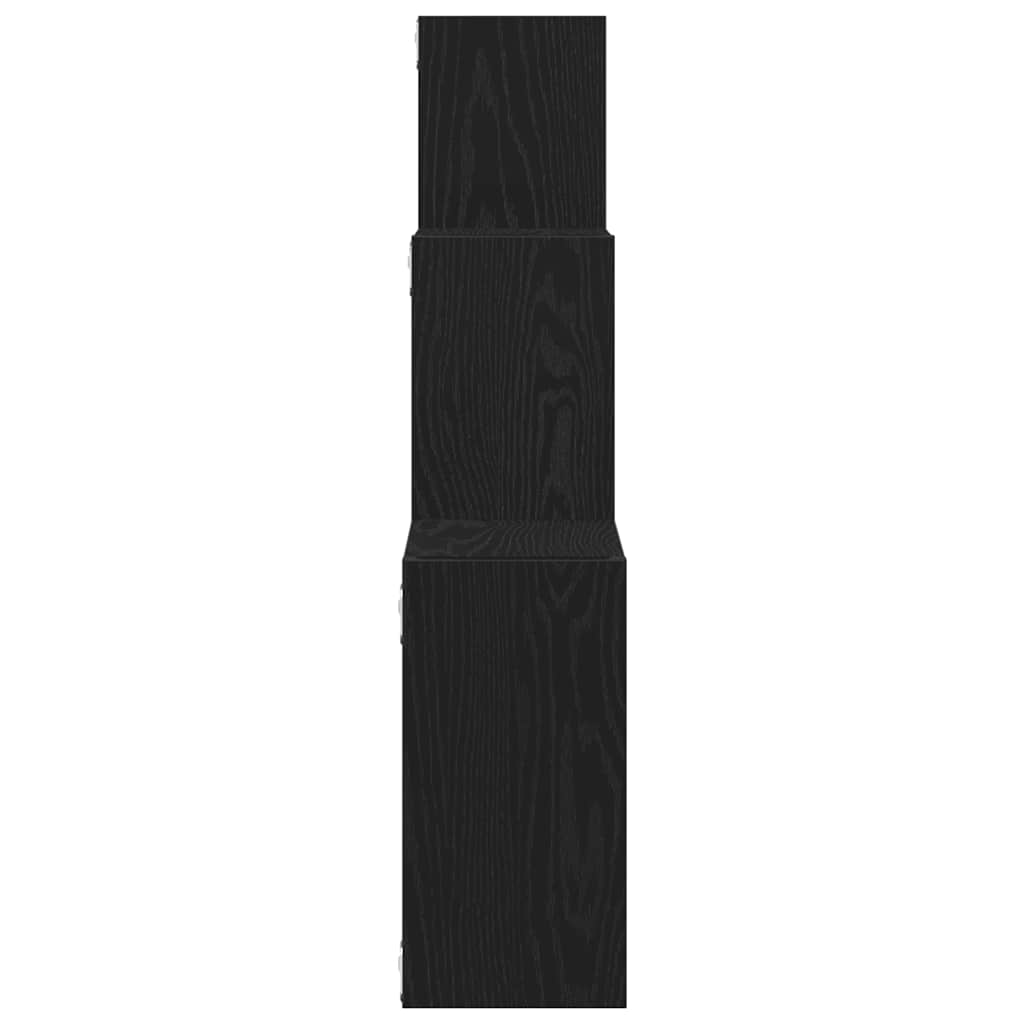 Vegghyller kubeformet svart eik 68x15x68 cm konstruert tre