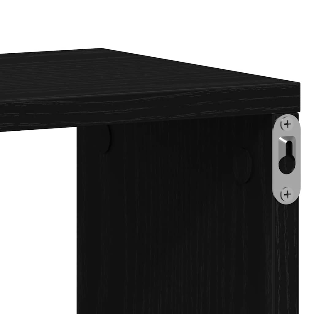 Vegghylle svart eik 104x20x58,5 cm konstruert tre