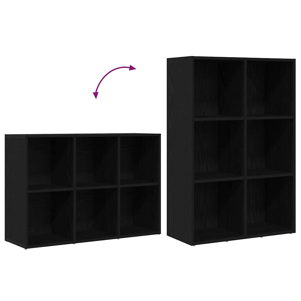 Bokskap svart eik 66x30x98 cm konstruert tre