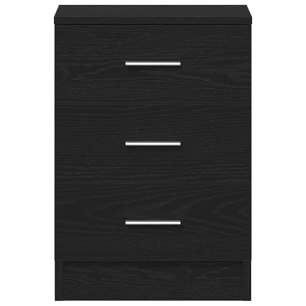 Nattbord 2 stk svart eik 38x35x55 cm konstruert tre